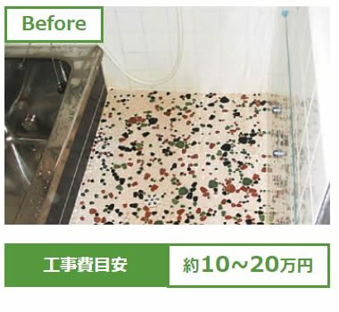 浴室の床が滑りやすくて、怖い。before